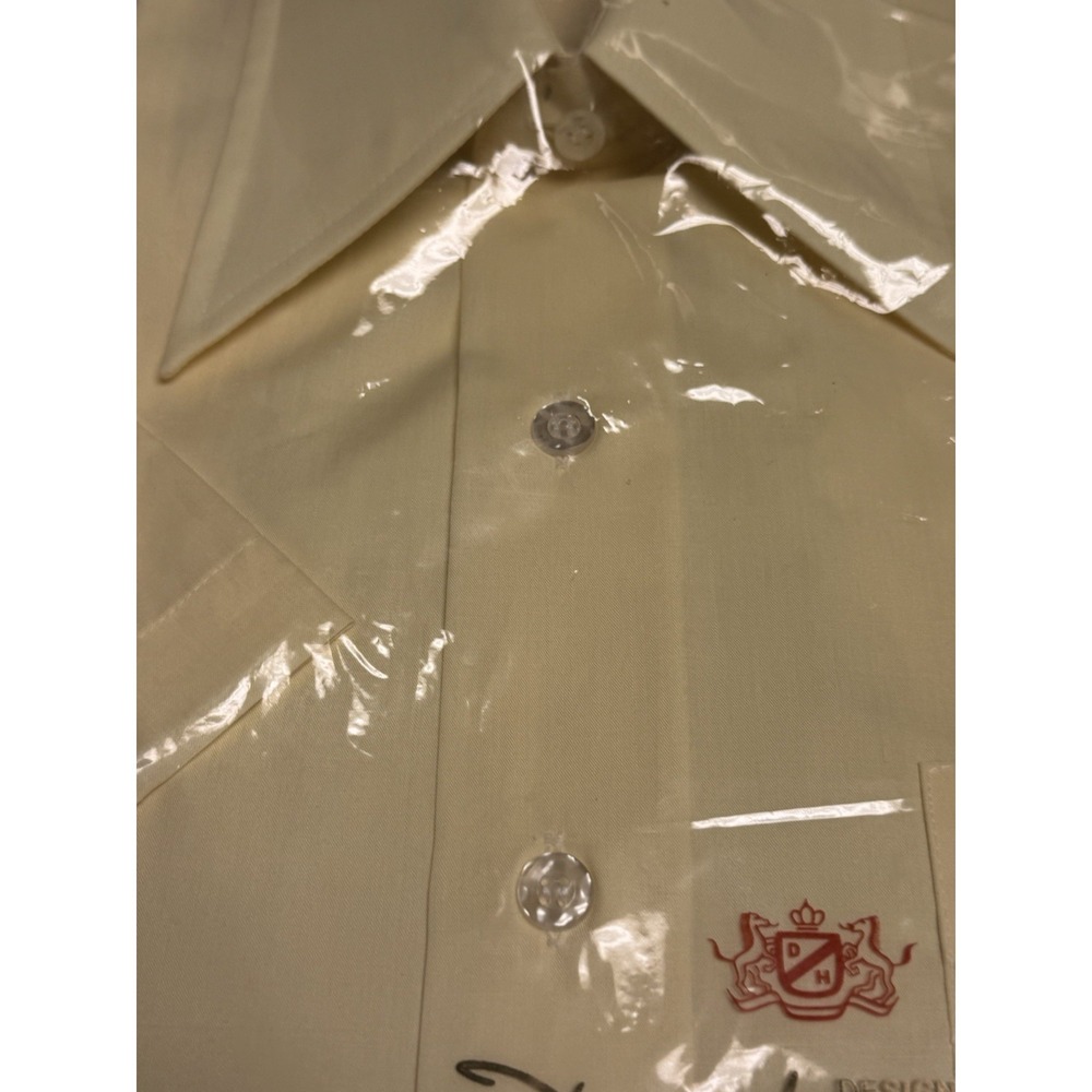 Vintage David Harrison Yellow Spread Collar Button Down Shirt Men's 15 1/2 NWT - Picture 4 of 15